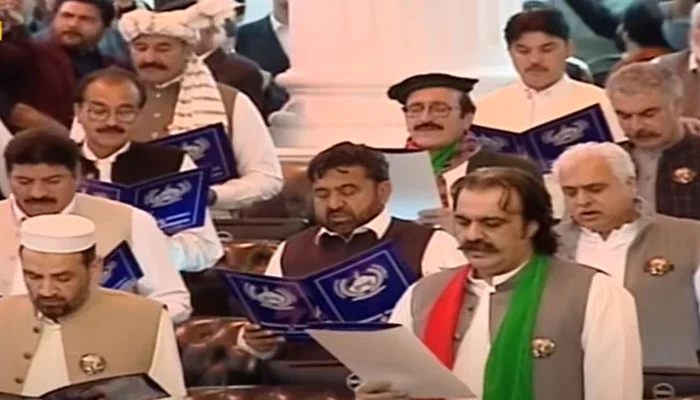 KP Assembly members take oath in ruckus-hit maiden session